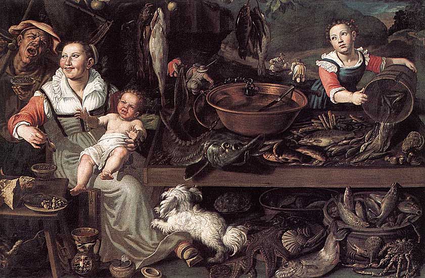 Vincenzo Campi - Fishmongers - ca. 1580 - Oil on Canvas - 145x215 cm - Pinacoteca di Brera, Mailand