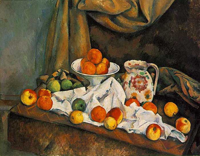 Paul Cézanne - Fruchtschale, Krug und Früchte (Nature morte)