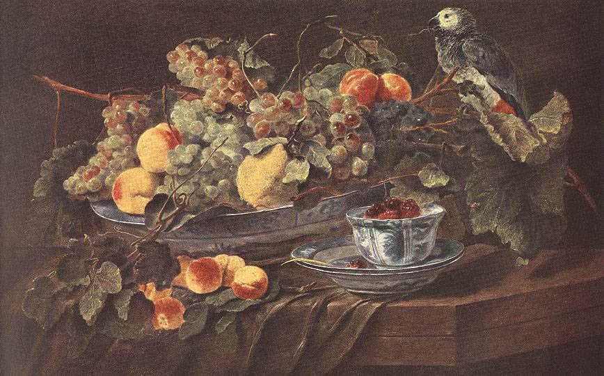 Jan Fyt - Stilleben mit Früchten und Papagei (ca. 1640) - Öl auf Leinwand - 58 x 90 cm - L'Hermitage, St. Petersburg