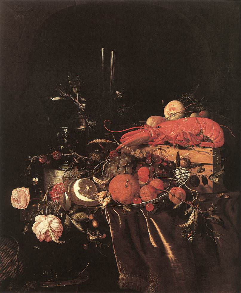 Jan Davidsz Heem - Stilleben mit Früchten, Blumen, Gläsern und Hummer (nach 1660) - Öl auf Leinwand - 88x73 cm - Musées Royaux des Beaux-Arts, Brussels