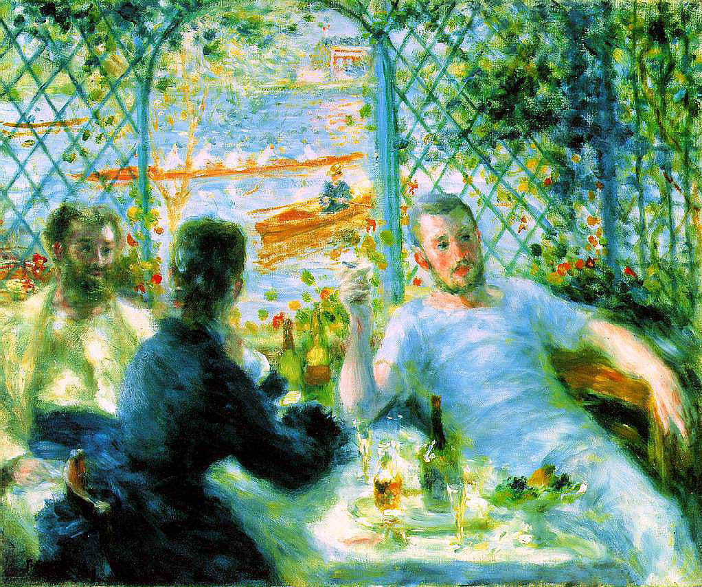 Pierre-Auguste Renoir - Canoeist's_Luncheon (1879) - Öl auf Leinwand - 55x66 cm - The Art Institute of Chicago