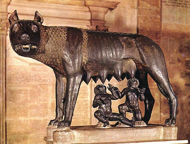 Kapitolinische Woelfin mit Romulus und Remus - Kapitolinisches Museum, Rom