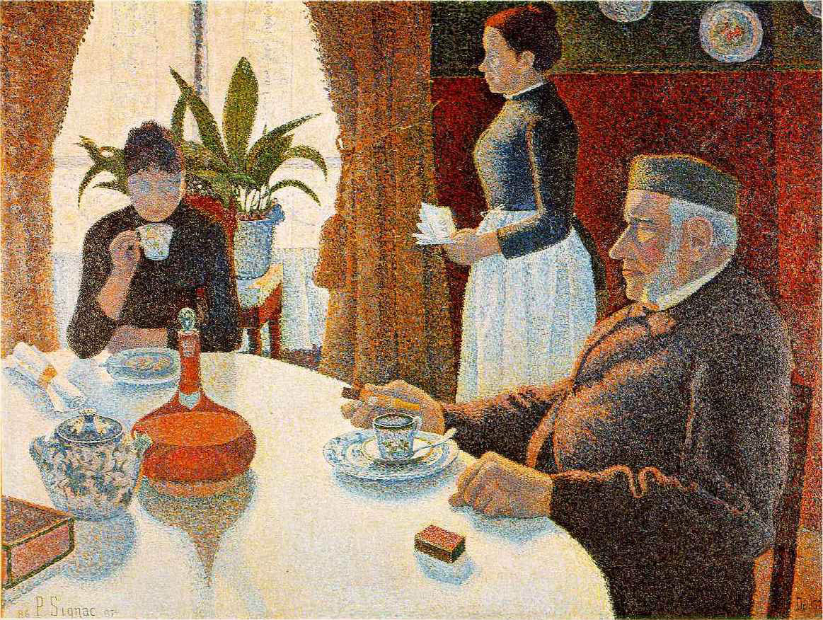 Paul Signac - The Dining Room - Oil on white primed Canvas - 89x115 cm