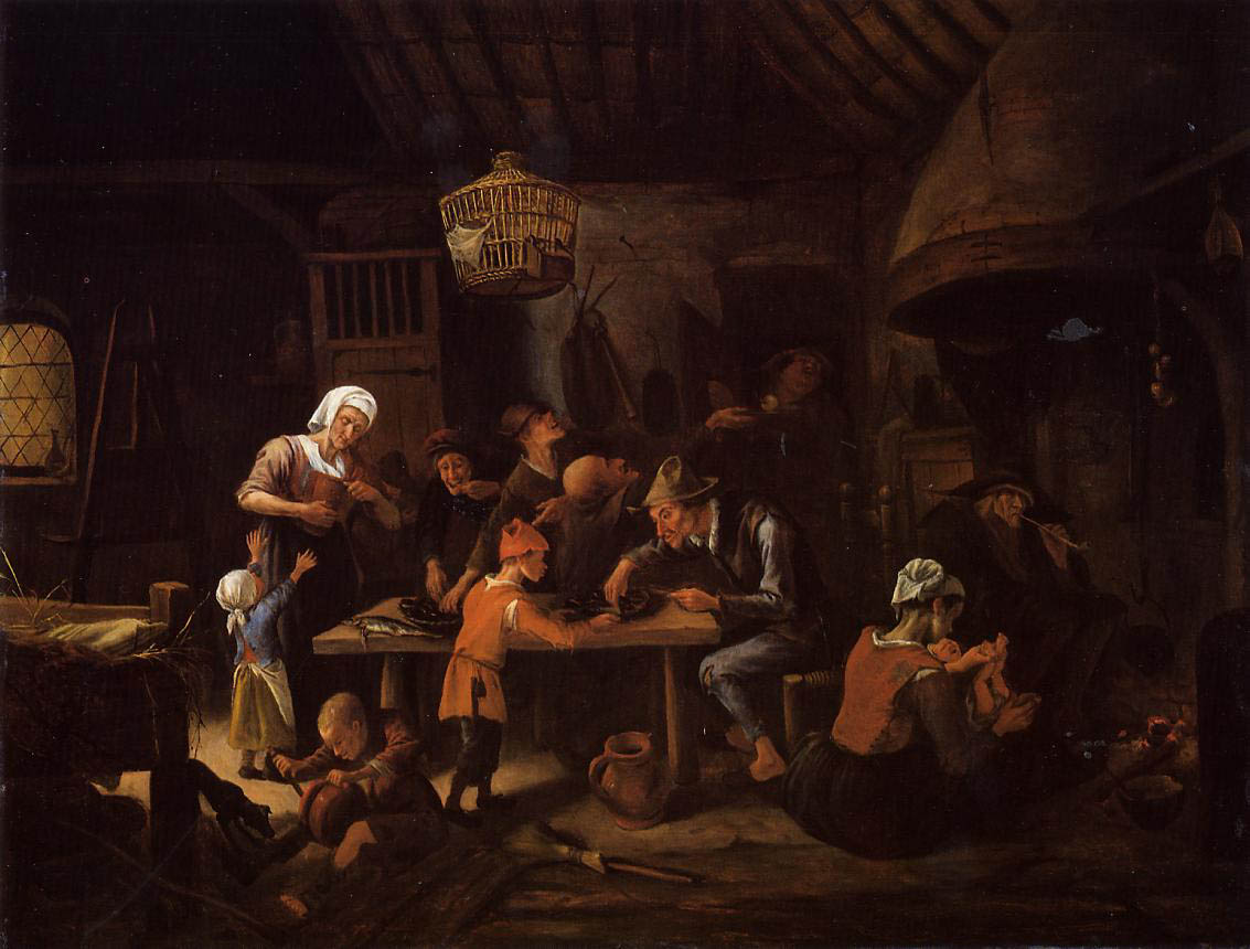 Jan Steen - The Lean Kitchen - 1660 - Oil on Panel - National Gallery of Canada, Ottawa