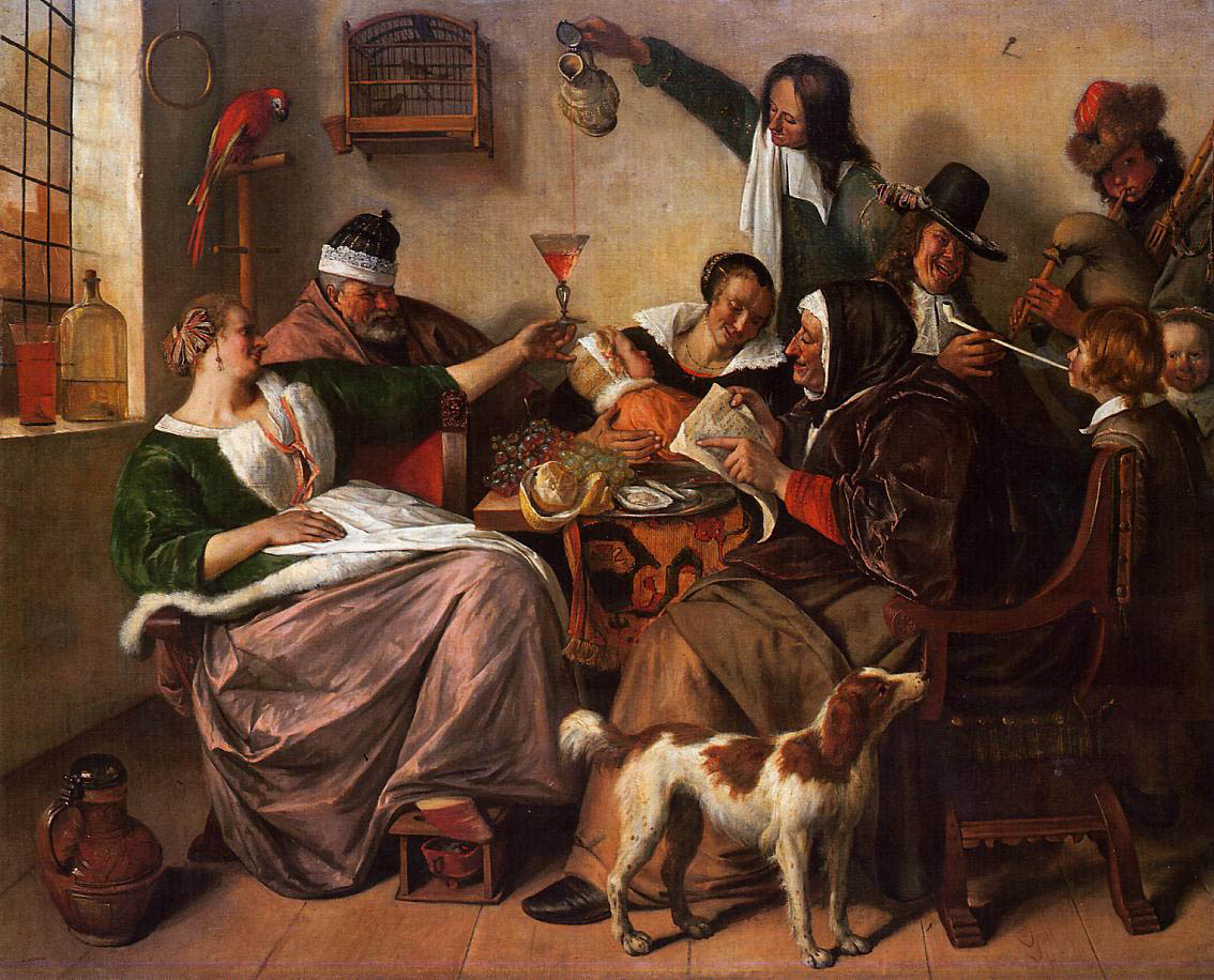 Jan Steen - As the Old Sing, so Pipe the Young - 1663-65 - Oil on Canvas - The Mauritshius, The Hague