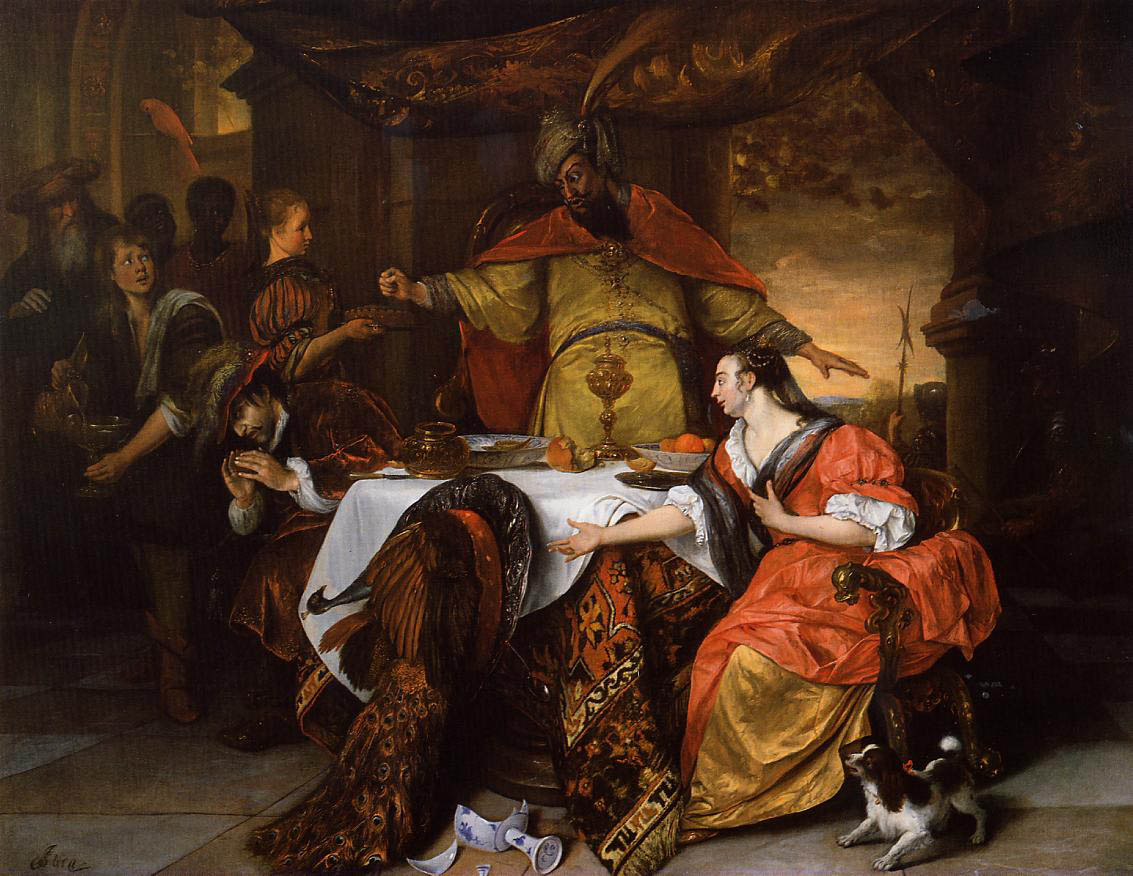 Jan Steen - The Wrath of Ahasuerus - 1671-73 - Oil on Canvas - Barber Institute of Fine Arts, Birmingham