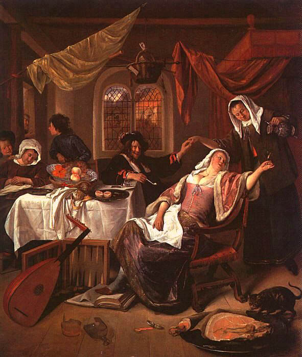 Jan Steen - The Dissolute Household - Oil on Canvas - Metropolitan Museum of Art, New York