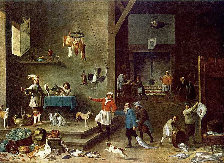 David Teniers the Younger - The Kitchen - Oil on Canvas - The Hermitage, St. Petersburg