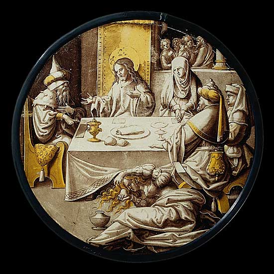 Unbek - Banquet of Simon of Bethany - 1520 - Stainded Glas - 25 cm - Rijksmuseum, Amsterdam