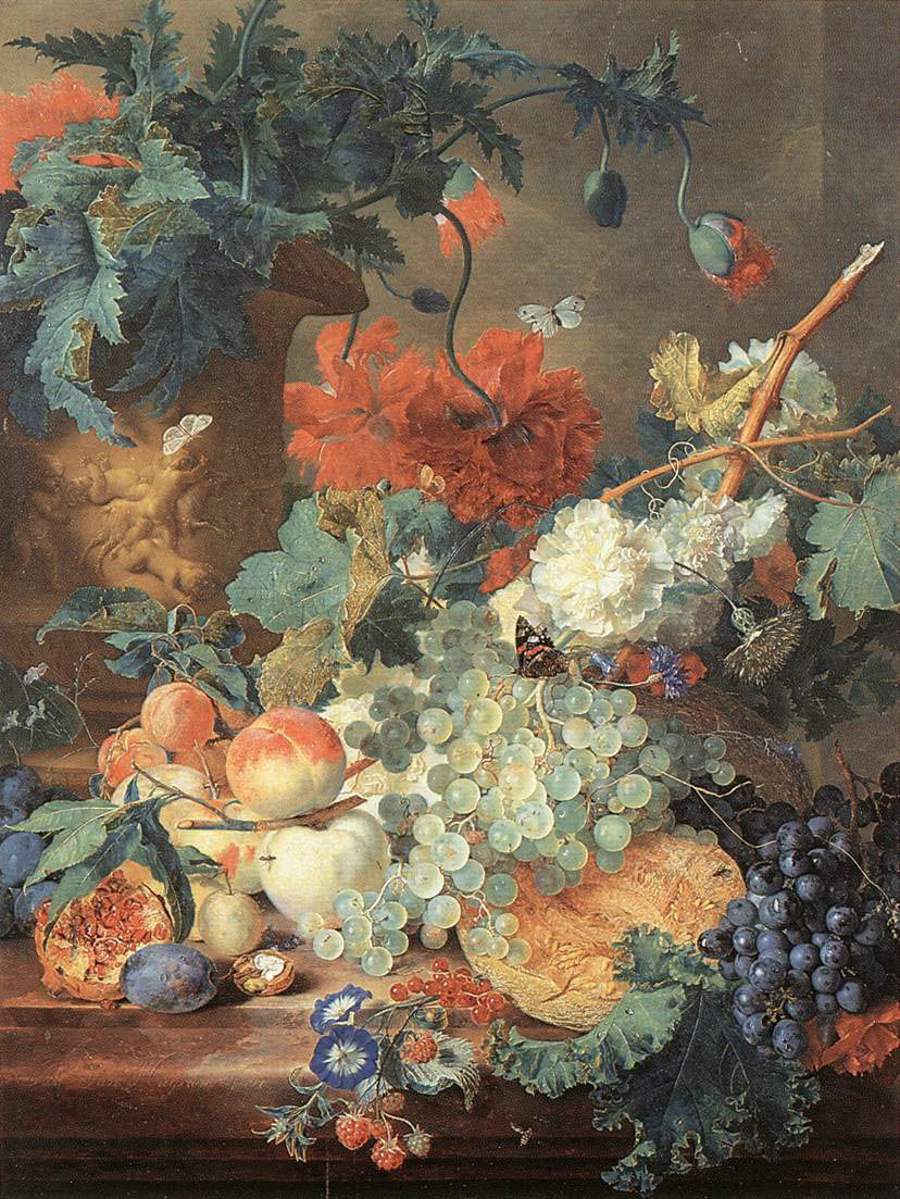 Jan van Huysum - Früchte und Blumen (ca. 1720) - Öl auf Holz - 81x60 cm - Wallace Collection, London