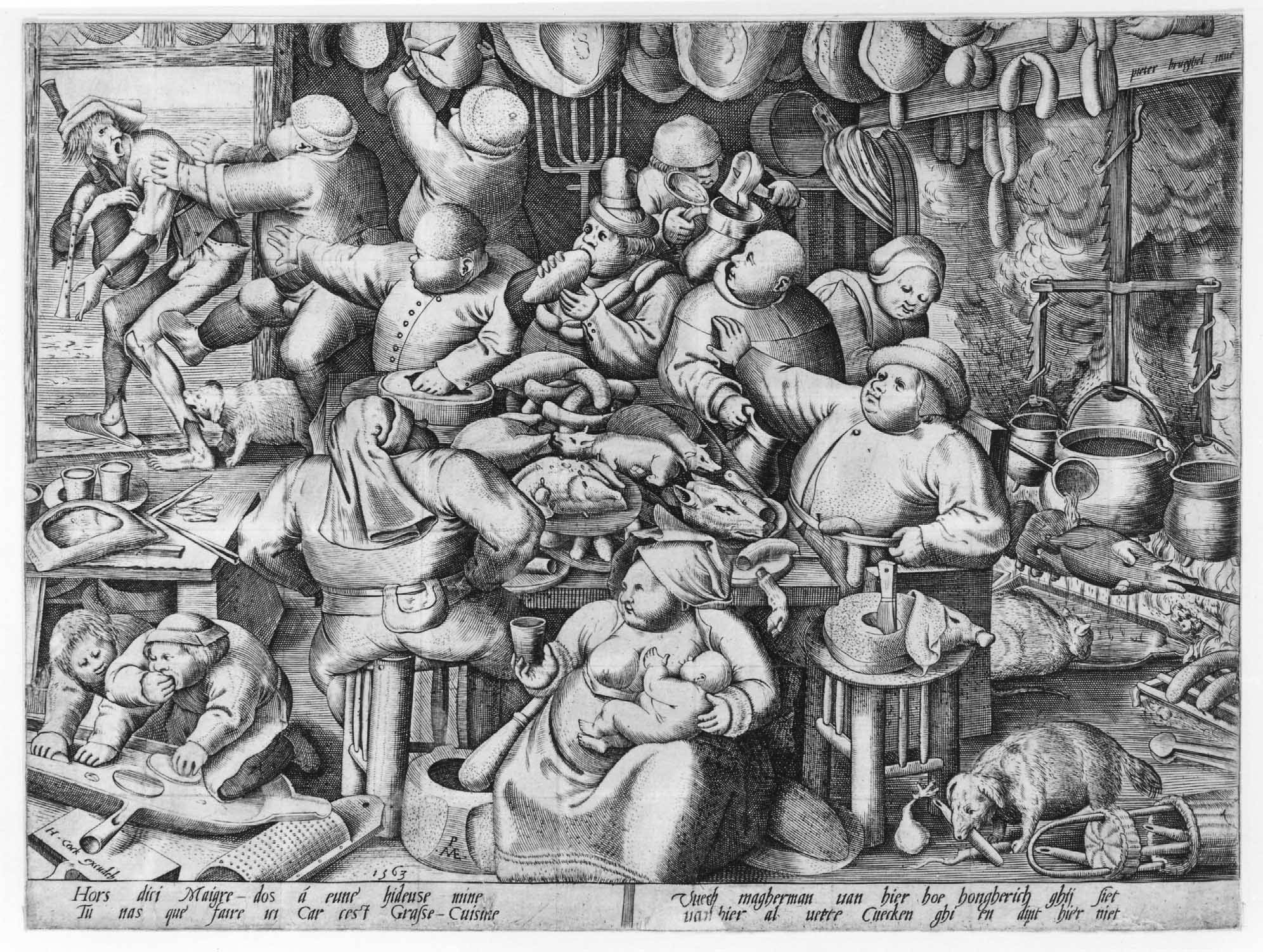 Pieter van der Heyden - Die fette Küche - 1563 - Kupferstich - Grafische Sammlung der ETHZ