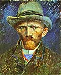 Vincent van Gogh - Selbstportrait mit grauem Hut (1887) - Öl auf Karton - Stedelijk Museum, Amsterdam