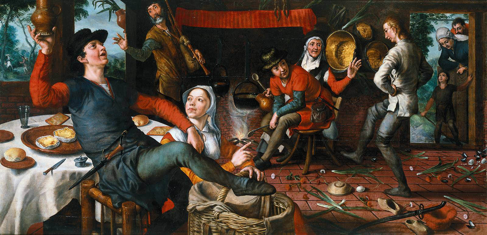 Pieter Aertsen - The Egg Dance - 1552 - Oil on Panel - 84x172 cm - Rijksmuseum, Amsterdam