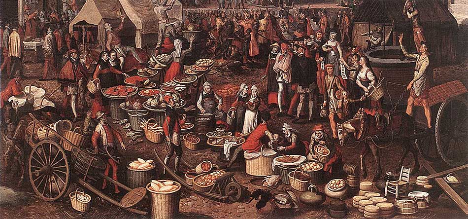 Pieter Aertsen - Market Scene - 1550 - Oil on Oak - 60x123 cm - Alte Pinakothek, München