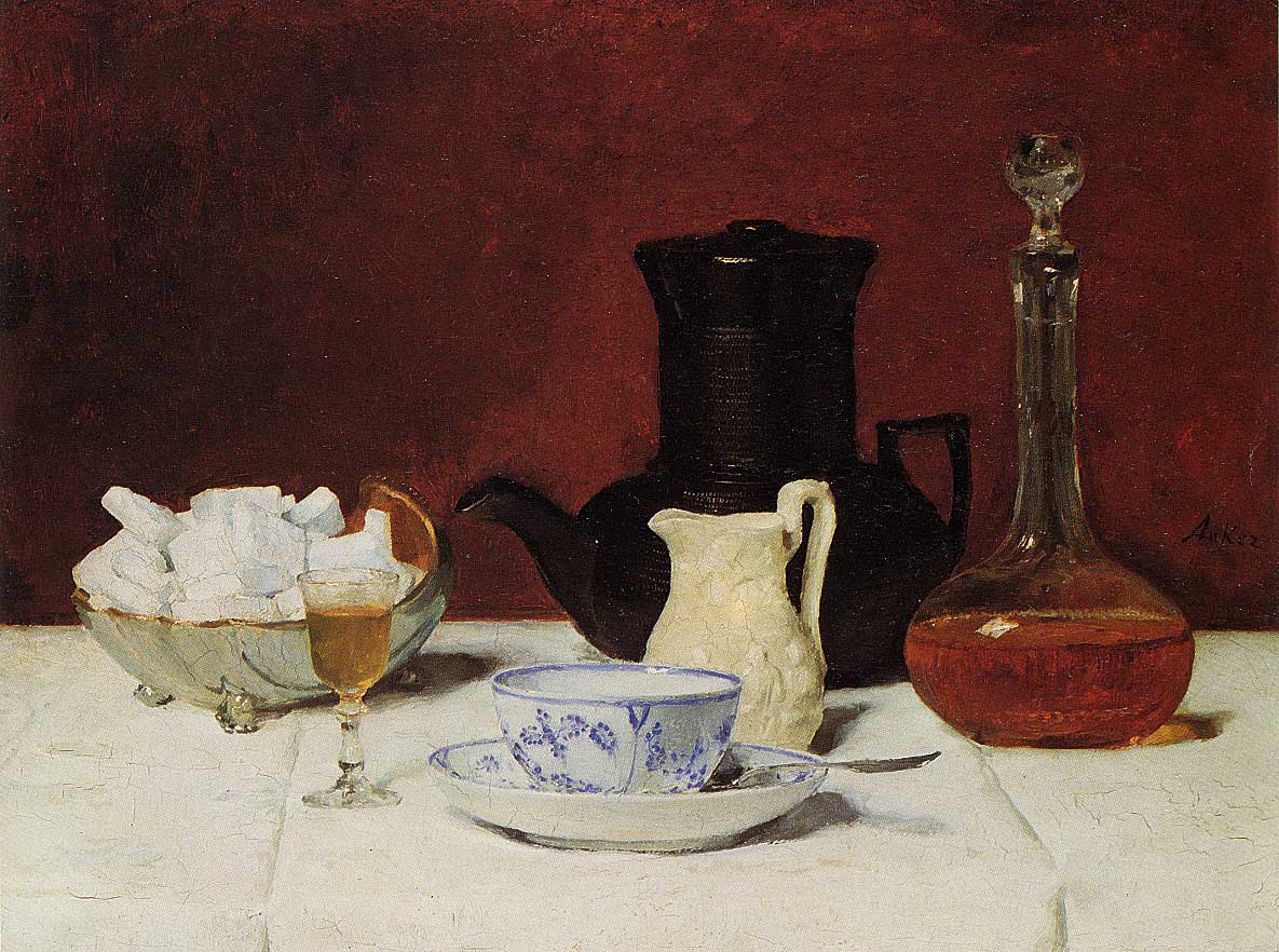 Albert Anker - Kaffee und Cognac