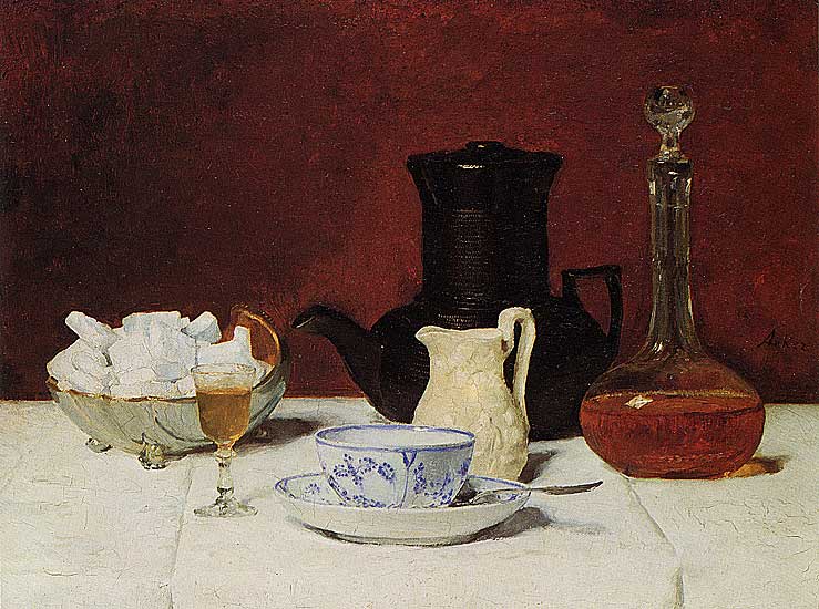 Albert Anker - Kaffee und Cognac