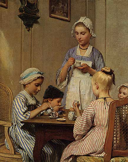 Albert Anker - Kinderfrühstück - 1879 - Öl auf Leinwand - 81x65 cm, Kunstmuseum, Basel