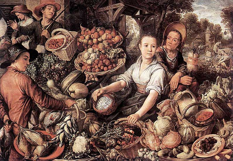 Joachim Beuckelaer - The Vegetable Market - 1567 - Oil on Panel - 149x215 cm - Koninklijk Museum voor Schone Kunsten, Antwerpen