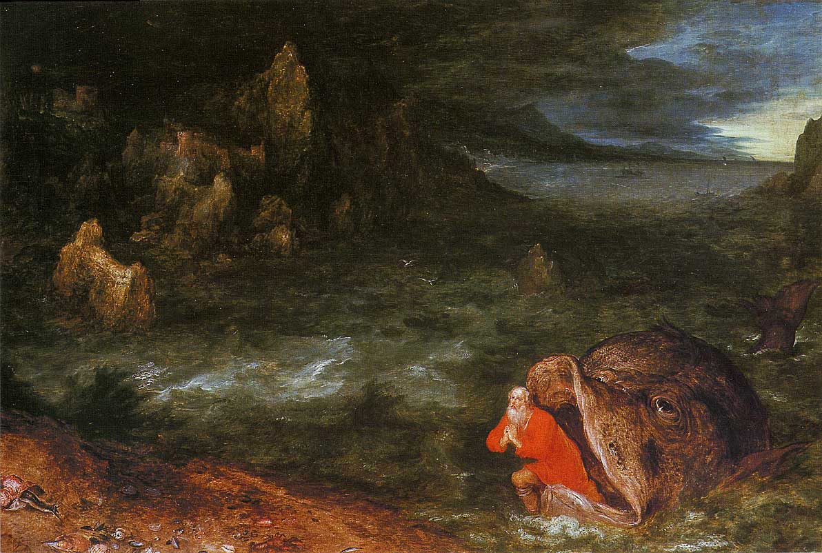 Jan Brueghel der Ältere - Jonas entsteigt dem Walfisch (1595) - Öl auf Holz - 38x56 cm - Alte Pinakothek, München