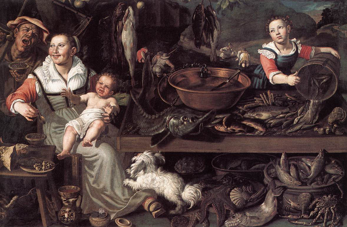 Vincenzo Campi - Fishmongers - ca. 1580 - Oil on Canvas - 145x215 cm - Pinacoteca di Brera, Mailand