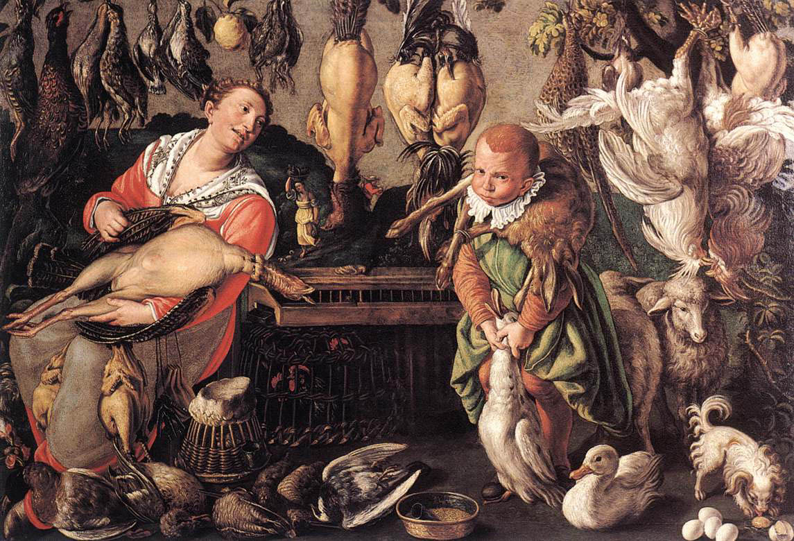 Vincenzo Campi - Chicken Vendors - ca. 1580 - Oil on Canvas - 145x215 cm - Pinacoteca di Brera, Mailand
