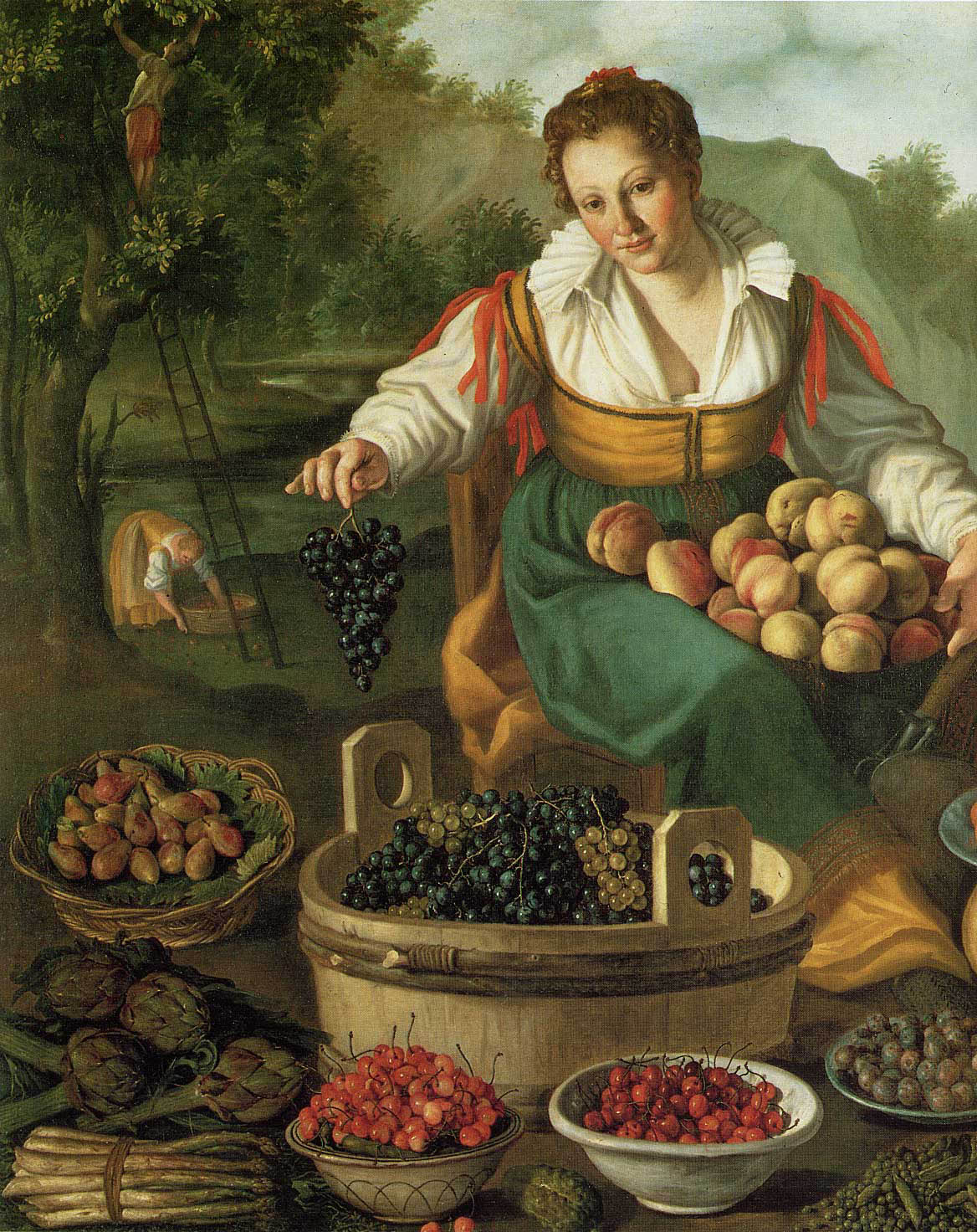 Vincenzo Campi - Obstverkäuferin (Detail) (1580) -Öl auf Leinwand - 145x215 cm - Pinacoteca di Brera, Mailand
