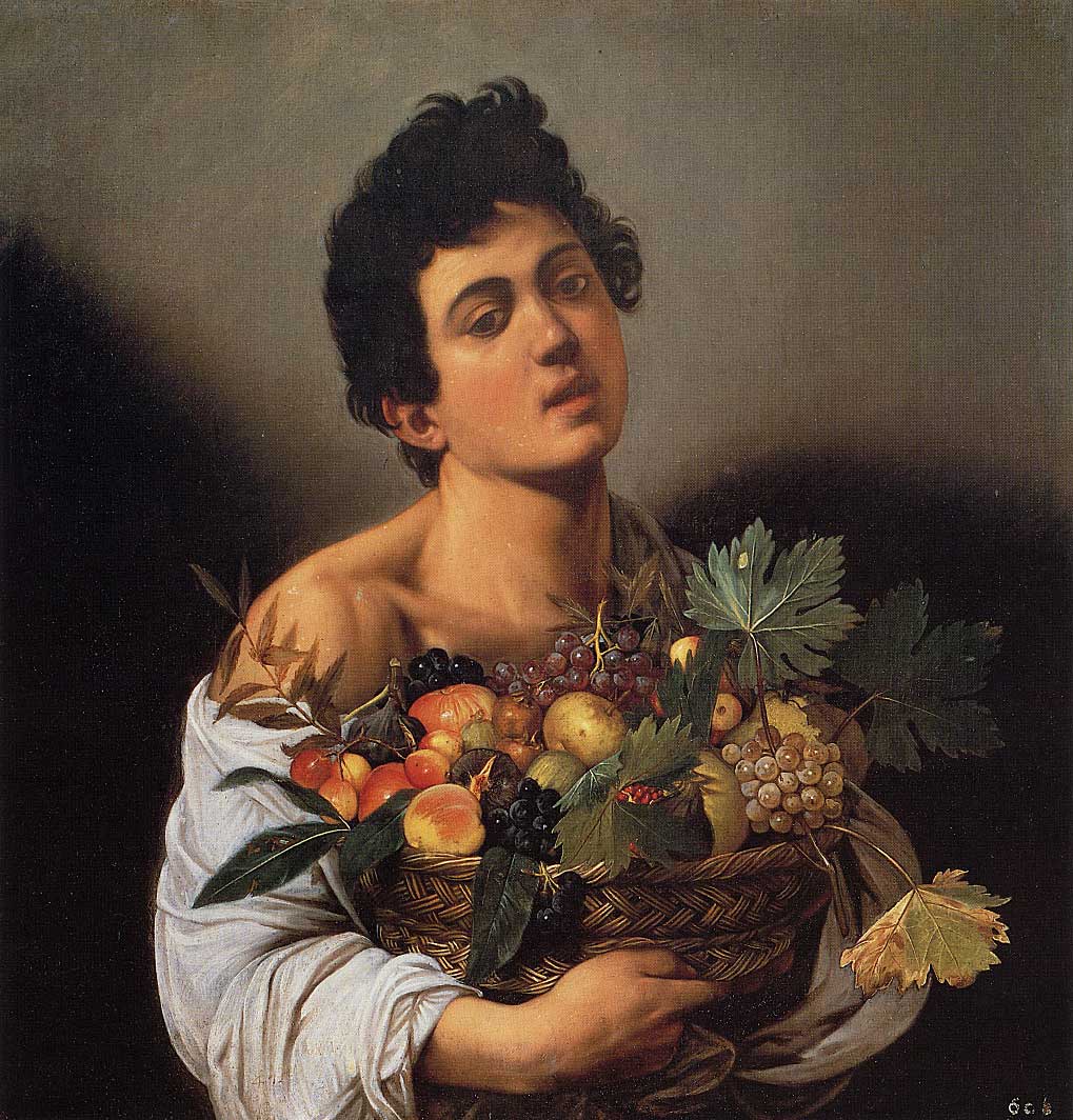 Michelangelo Caravaggio Merisi - Jüngling mit Fruchtkorb - um 1590 - Öl auf Leinwand - 70x67 cm - Galleria Borghese, Rom