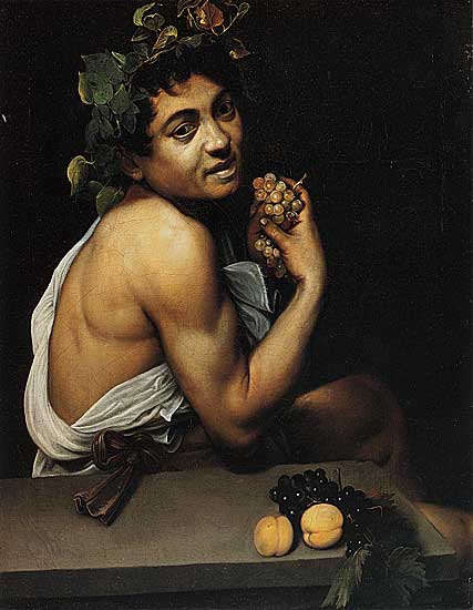 Michelangelo Caravaggio Merisi - Kranker Bacchus (oder Satyr mit Trauben) -  1592/93 - Öl auf Leinwand - 67x53 cm - Galleria Borghese, Rom