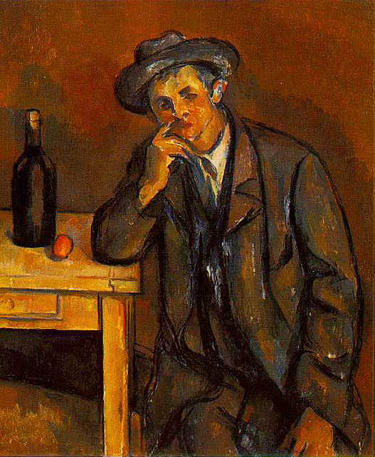 Paul Cézanne - The Drinker - Oil on canvas - 46x38 cm - The Barnes Foundation, Merion Pennsylvania