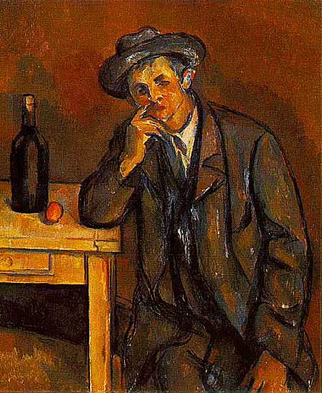 Paul Cézanne - The Drinker - Oil on canvas - 46x38 cm - The Barnes Foundation, Merion Pennsylvania