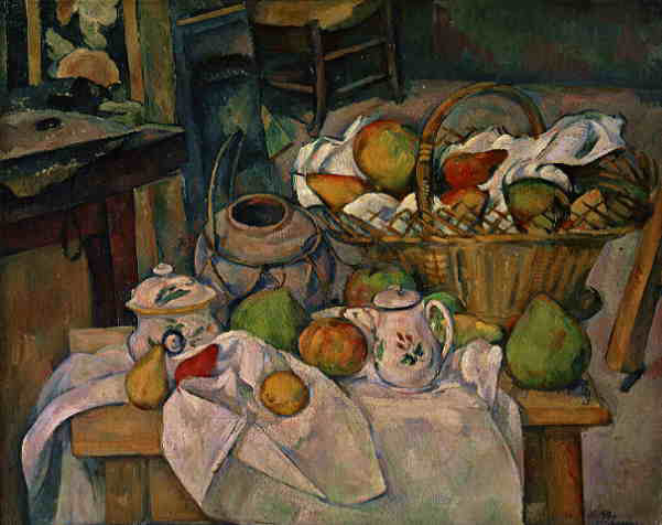 Paul Cézanne - Stilleben mit Korb (Küchentisch) (ca. 1890-95) - Musée d'Orsay, Paris