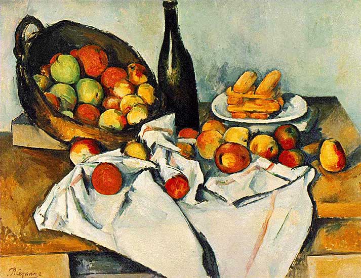 Paul Cézanne - Stilleben mit Korb mit Äpfeln (1890-94) - 62x79 cm - The Art Institute of Chicago