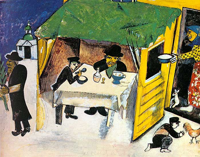 Marc Chagall - Laubhüttenfest - 1916 - Gouache auf Papier - 32x40 cm