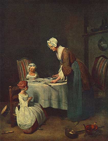 Jean-Baptiste-Siméon Chardin - The Prayer before Meal - 1744 - Oil on Canvas - The Hermitage, St. Petersburg