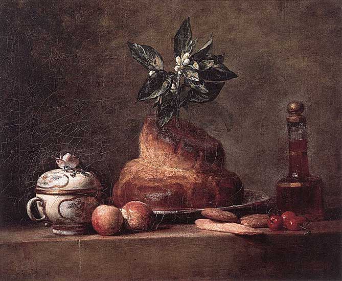 Jean-Baptiste-Siméon Chardin - La Brioche (1763)  - Öl auf Leinwand - 47x56 cm - Louvre, Paris