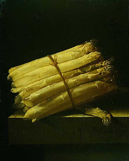 Adriaen Coorte - Stilleben mit Spargel (1697) - Öl auf Papier - 25x21 cm - Rijksmuseum, Amsterdam