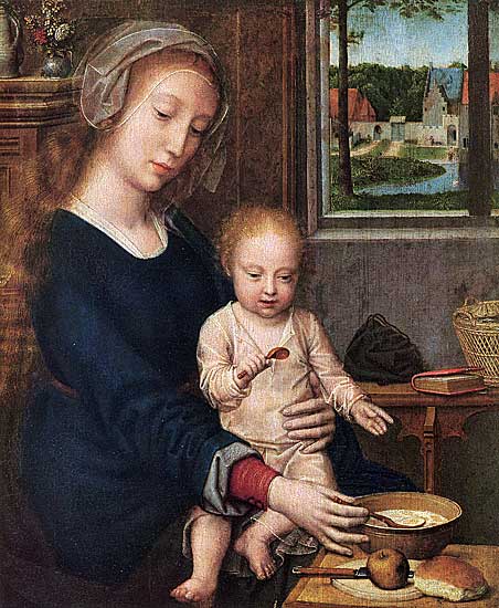 Gerard David - Maria mit Kind (Die Suppenmadonna) - 35x28 cm - Musées Royaux des Beaux-Arts, Brüssel