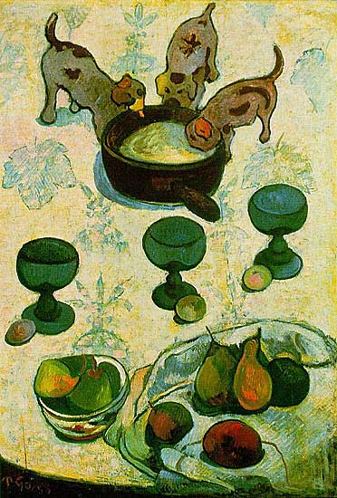 Paul Gauguin - Stilleben mit drei Welpen (1888) - Öl auf Leinwand - 88x63 cm - The Museum of Modern Art, New York