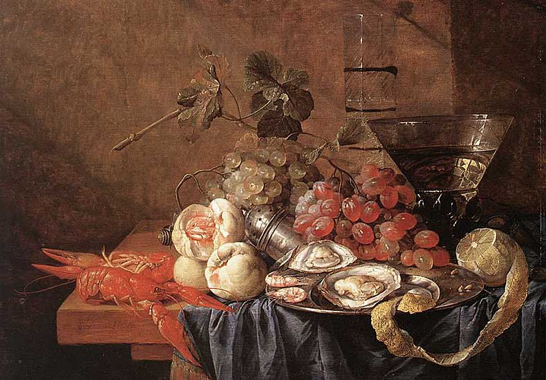 Jan Davidsz Heem - Früchte und Meerfrüchte (undatiert) - Öl auf Holz - Musée Fabre, Montpellier