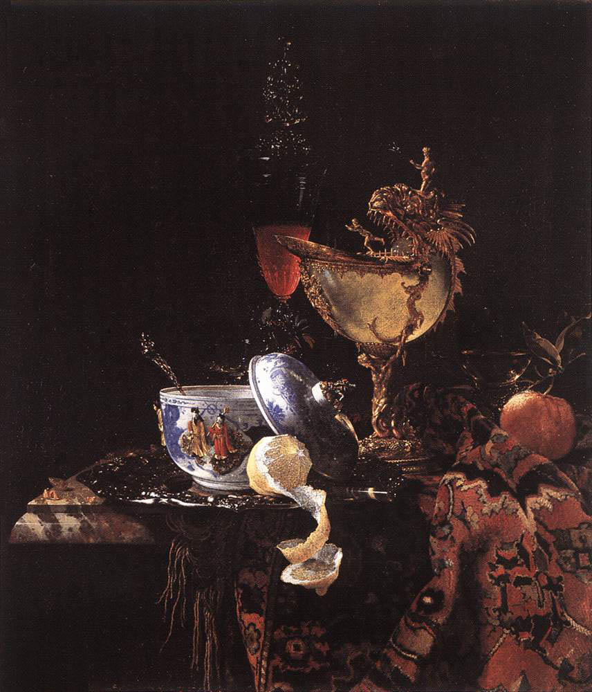 Willem Kalf - Stilleben mit Nautilusbecher (1662) - Öl auf Leinwand - 79x67 cm - Thyssen-Bornemisza Collection, Madrid