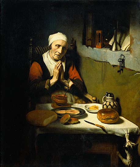 Nicolaes Maes - Gebet ohne Ende - 1656 - Oil on Canvas - 134x113 cm - Rijksmuseum, Amsterdam