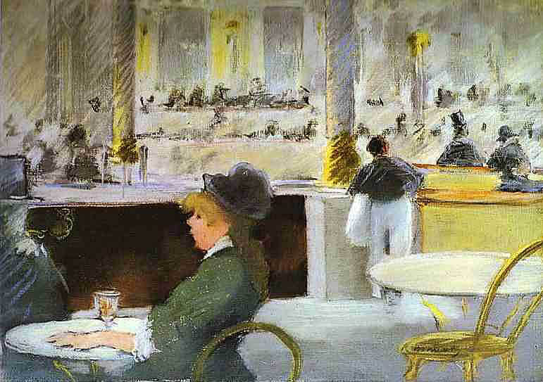 Edouard Manet - Interior of a Café (1880) - Öl auf Leinwand - Glasgow Museums and Art Galleries