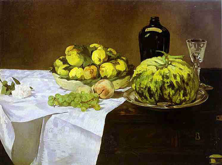 Edouard Manet - Stilleben mit Melone und Pfirsichen (1866) - Öl auf Leinwand - The National Gallery of Art, Washington