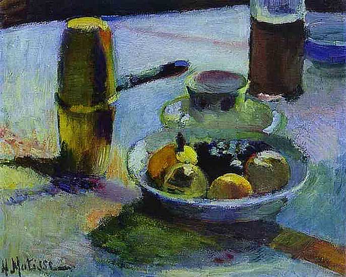 Henri Matisse - Früchte und Kaffeekrug (1899) - Öl auf Leinwand - L'Hermitage, St. Petersburg