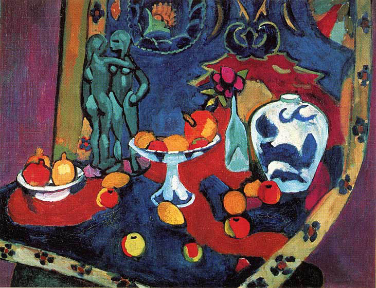 Henri Matisse - Stilleben mit Obst neben Bronze-Statue