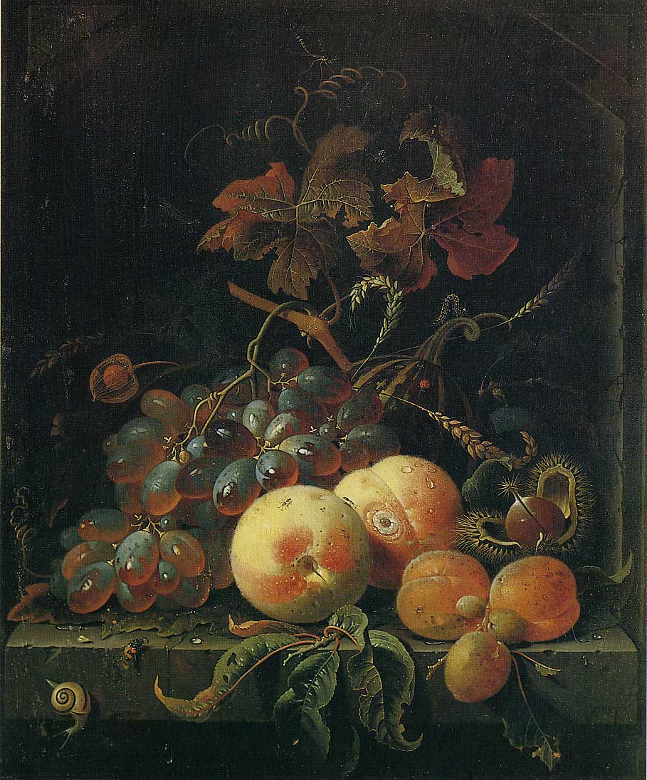 Abraham Mignon - Stilleben mit Früchten (nach 1660) - Öl auf Holz - 40x33 cm - Staatliche Kunsthalle, Karlsruhe