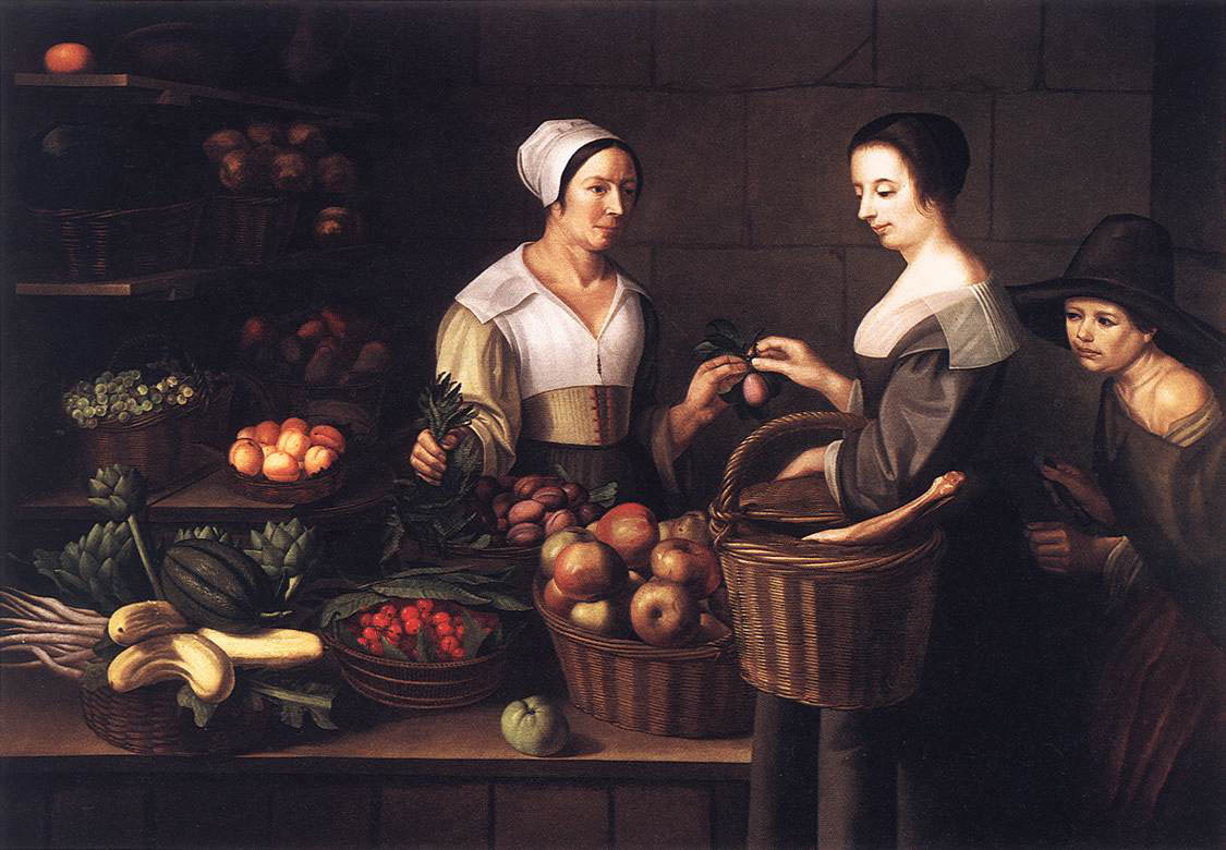 Louise Moillon - Market Scene with Pick-pocket - Oil on Canvas - 116x166 cm - Private Collection