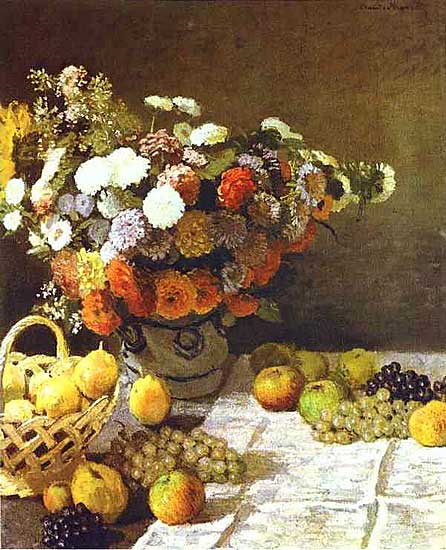 Claude Monet - Blumen und Früchte (1869) - Öl auf Leinwand - Private Sammlung, New York