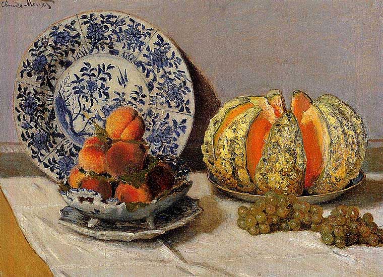 Claude Monet - Stilleben mit Melone (1872) - Öl auf Leinwand - Calouste Gulbenkian Foundation