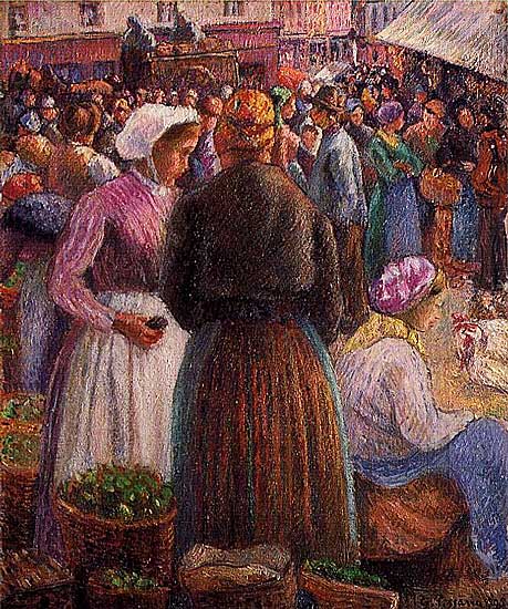 Camille Pissarro - Markt in Pontoise (1895) - Öl auf Leinwand - Nelson-Atkins Museum of Art (USA)